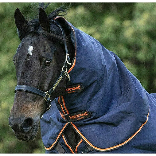 Horseware Rambo Supreme Turnout Hood Neck Cover LightWeight Lite 50g Navy S-XL