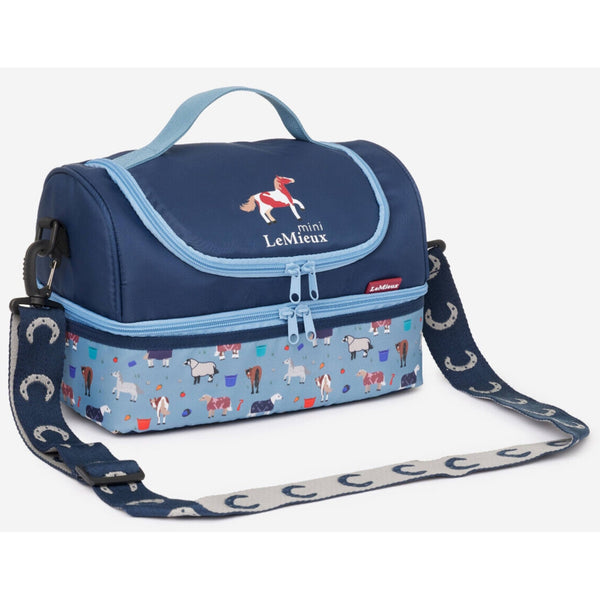 LeMieux Mini Holdall Kids Compartment Storage Carry Shoulder Strap and Handle Blue