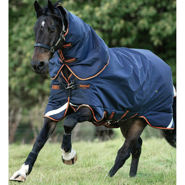 Horseware Rambo Supreme Turnout Lite Rug Lightweight 50g 1680D Navy 5'0' - 7'3'