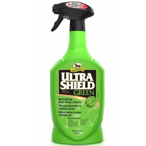 Absorbine Ultrashield Green Natural Gentle Biting Insect Stable Horse Fly Spray