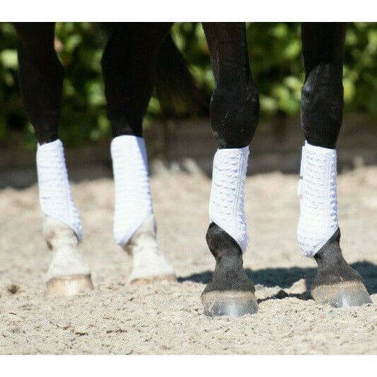 Equilibrium Stretch and Flex Flatwork Wraps Supportive Dressage Black/White/Navy