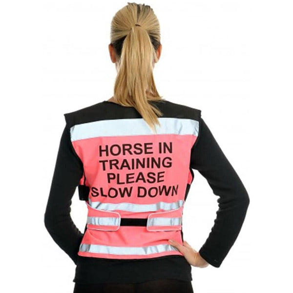 Equisafety Air Waistcoat Horse In Training Please Slow Down Hi-Vis Tabard M-XXL