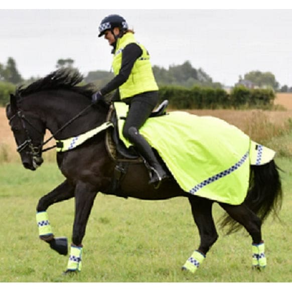 Equisafety Hi-Viz Polite Flourescent Waterproof Quilted Wrap Around Exercise Rug