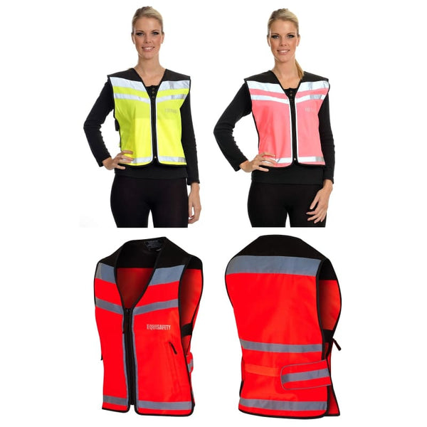 Equisafety Plain Adjustable Air Waistcoat Hi-Vis Reflective Yellow/Pink/Red