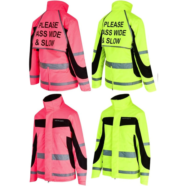 Equisafety Winter Inverno Reversible Hi Viz Reflective Jacket Yellow/Pink Child