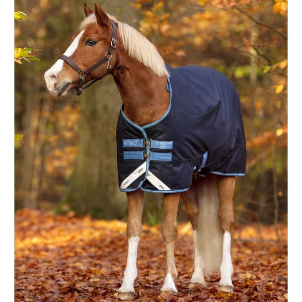 Horseware Amigo Pony Bravo 12 1200d Turnout Rug Mediumweight 250g Navy 3'9'-5'9'