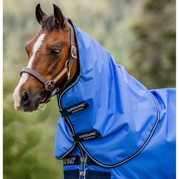 Horseware Amigo Ripstop Turnout Hood Neck Cover LightWeight Lite 0g Fig/Blue