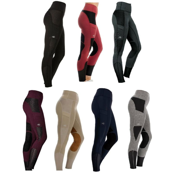 Horseware Ladies Mesh Riding Joddings Tights Black/Fig/Grey/Navy/Tan/Grey/Red