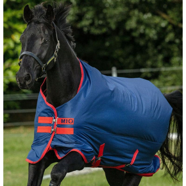 Horseware Mio Turnout Rug 600d Mediumweight 200g Blue/Red Black/Aqua 3'9'-7'0'