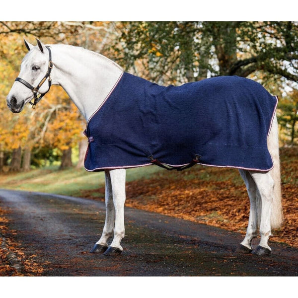 Horseware Rambo Embossed Jersey Cooler Wicking Fleece Rug Navy/Burgundy 5'0-7'3