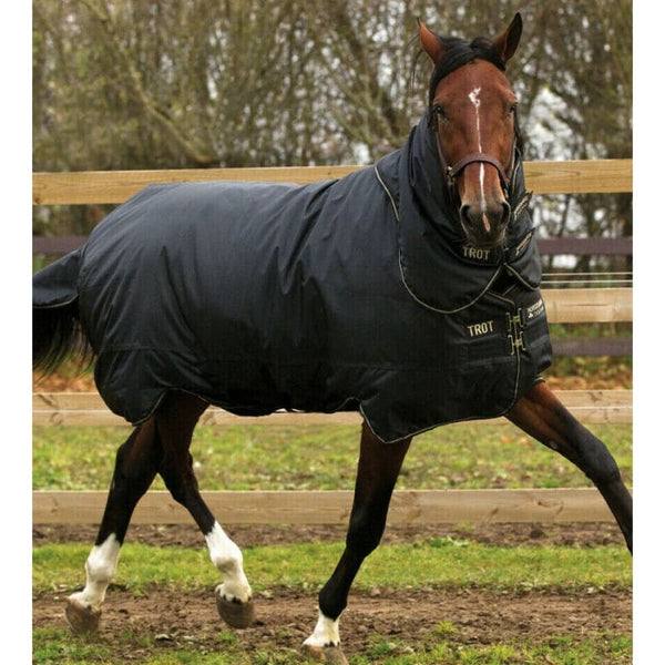 Horseware Trot Plus Turnout Rug Heavy 350g Detachable Neck Black 6'0'-6'9'