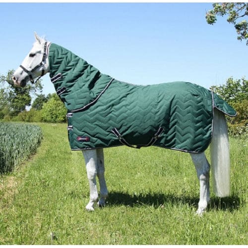 Hy DefenceX System 100 Light Stable Rug Detachable Neck Cover Green 5'6'-7'3'