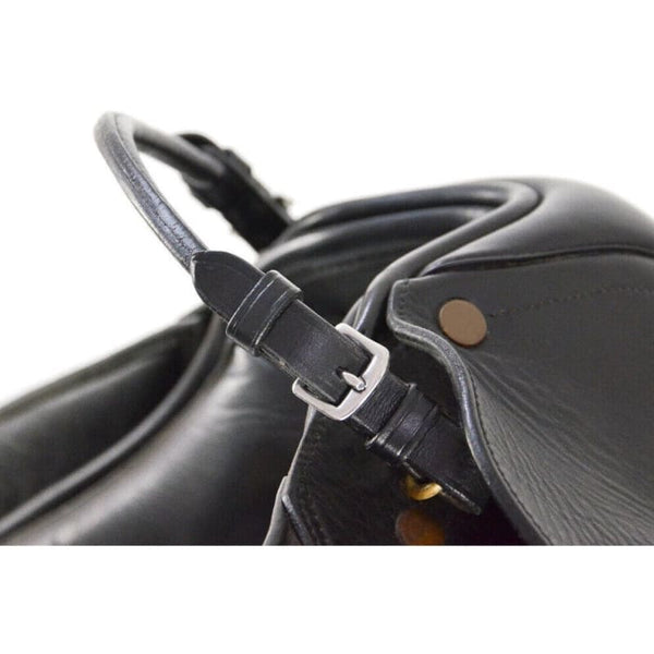 Hy Equestrian Balance Strap Rolled Leather Riding Safety Grab Strap Black/Brown