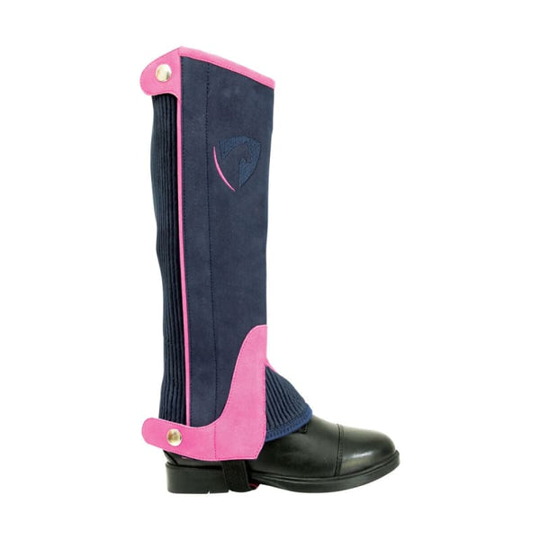 Hy Equestrian Belton Children’s Half Chaps Navy/Teal Navy/Pink S - XL