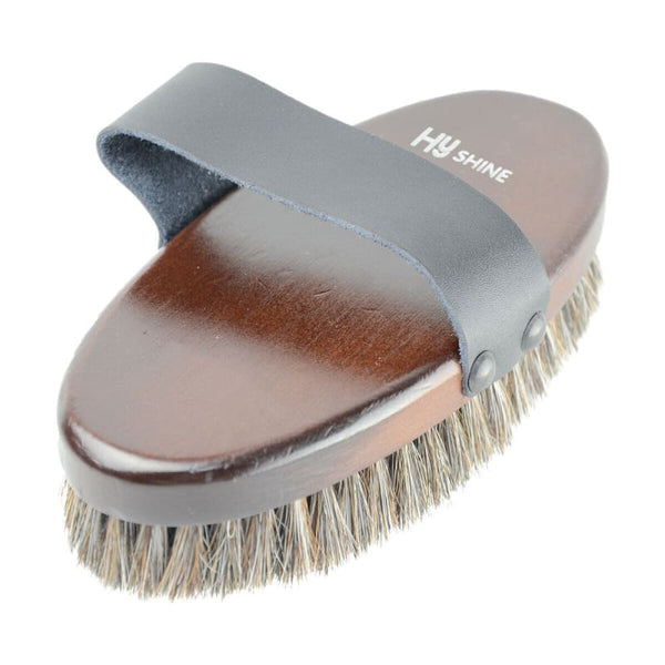 Hy Equestrian HyShine Deluxe Horse Hair Wooden Body Brush Small or Large