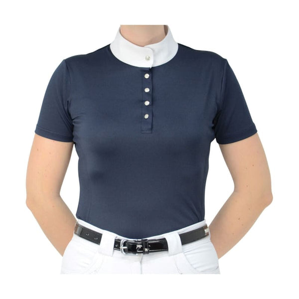 Hy Equestrian Joanna Glam Show Shirt With Crystal Buttons Sapphire Blue XS-XL