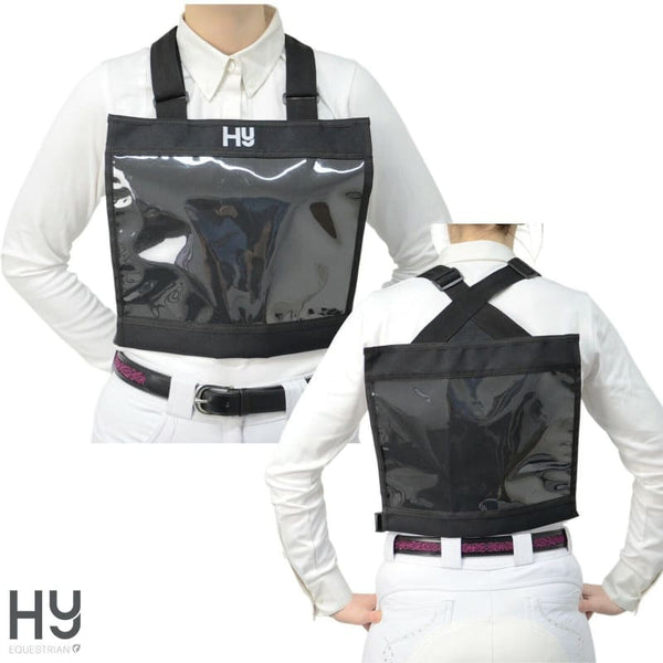 Hy Equestrian Number Bib Adjustable  Competition XC Number Holder Tabard Black