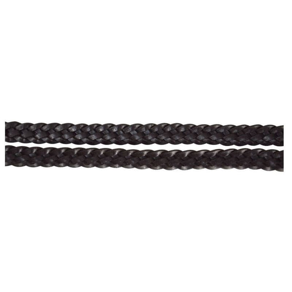 Hy Equestrian Plaited Leather Braided Show Reins + Billets Black/Brown 1/2 5/8