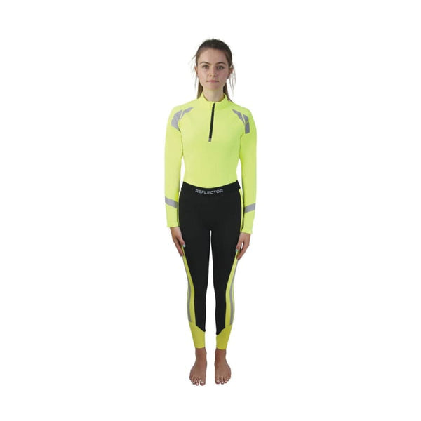 Hy Equestrian Reflector Riding Tights Childrens Kids Hi-Viz Reflective Pull Ups