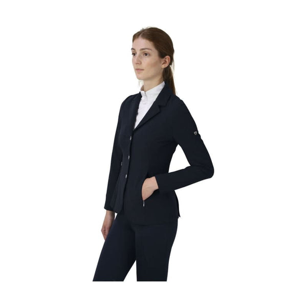 Hy Equestrian Silvia Show Jacket Childrens Non Crease Breathable Navy/Black 7-16