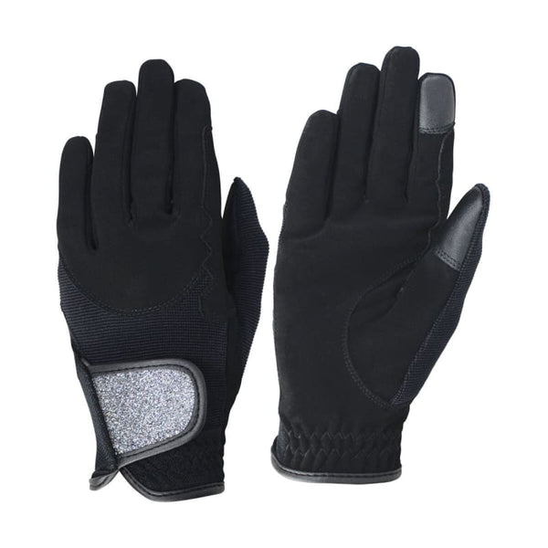 Hy Hy5 Adults Roka Sparkle Bling Riding Glove Black/Black/RoseGold/Silver XS-XL