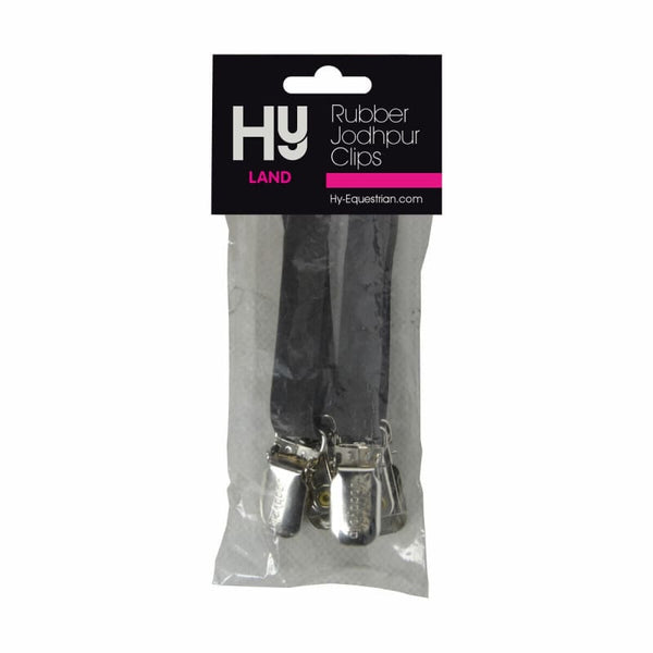 Hy LAND Rubber Jodhpur Clips Prevents Jods Rising Up Black/Brown One Size