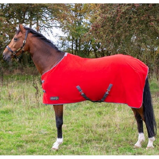 Hy StormX Original Snug Fleece Rug Fleece Cooler Wicking Rug Navy/Red 4'6'-7'3'