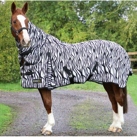 Hy StormX Original Zebra Print Fly Rug Combo Neck Mesh Bug Protection 4'0-7'3'