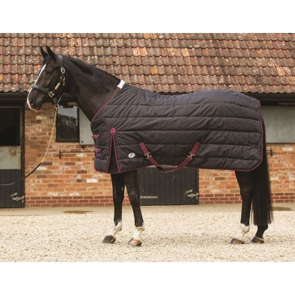 JHL Essential Lightweight Stable Rug 150g Light Weight Black/Burgundy 5'6-7'0