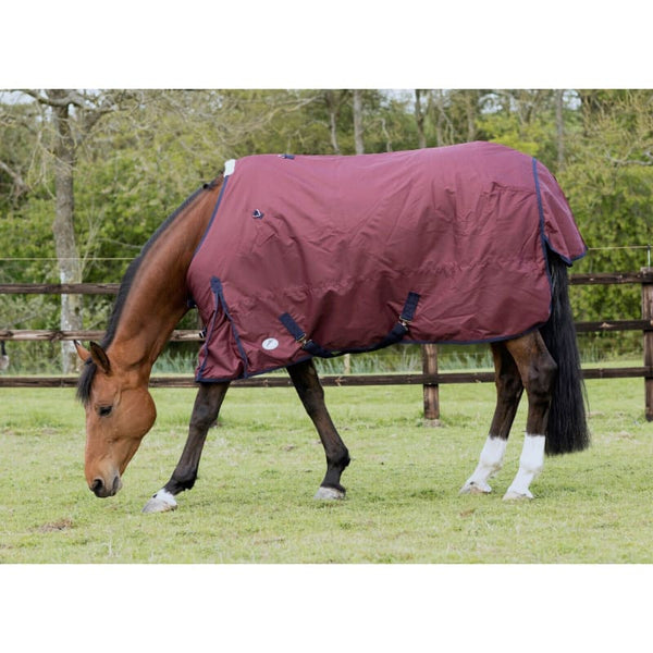 JHL Essential Mediumweight Turnout Rug 200G 600D Standard Burgundy/Navy 5'6-7'0