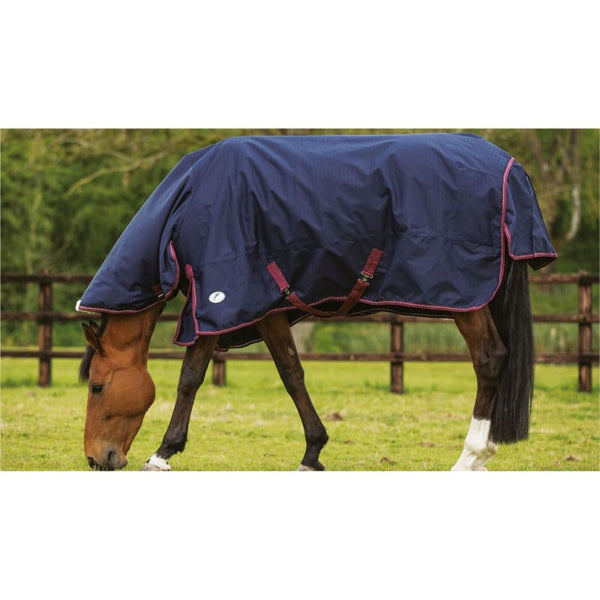 JHL Heavyweight Combo Turnout Rug Heavy 350g 1200D Full Neck Navy 5'6-7'0