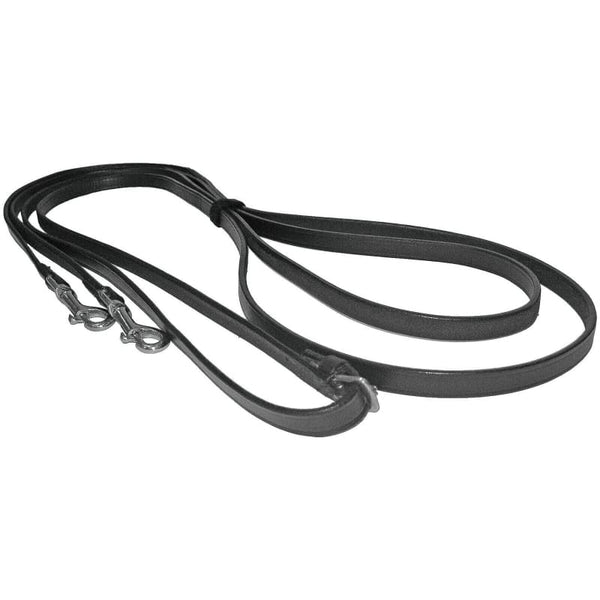 JHL Leather Draw Reins With Trigger Clips and Buckle Fastenings Black/Brown 215'