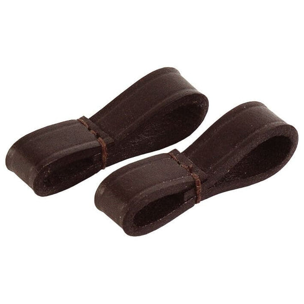 JHL Leather Fulmer Loops For Holding Full Cheek Bits in Place Pair Black/Brown