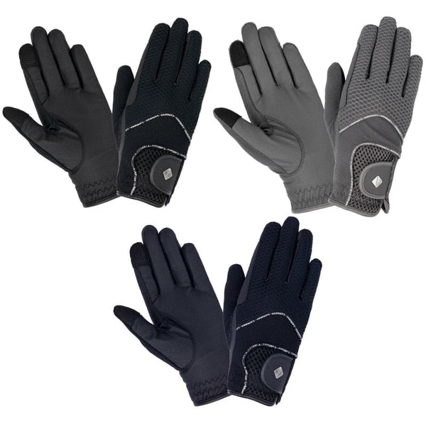 LeMieux 3D Mesh Performance Lightweight Soft Feel Riding Gloves Black/Navy/Grey