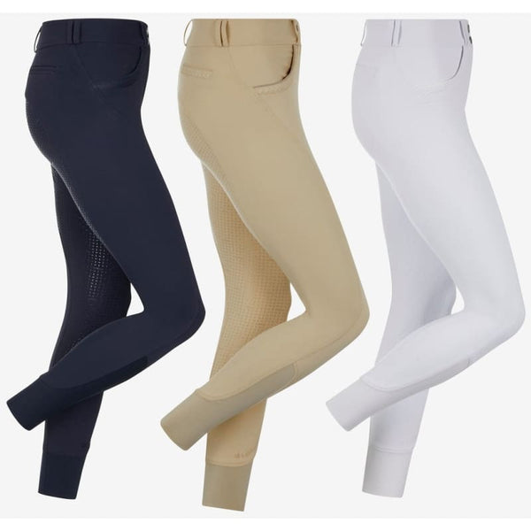 LeMieux Amara II Full Seat Ladies Breeches Silicone Grip Comfy Navy/Beige/White