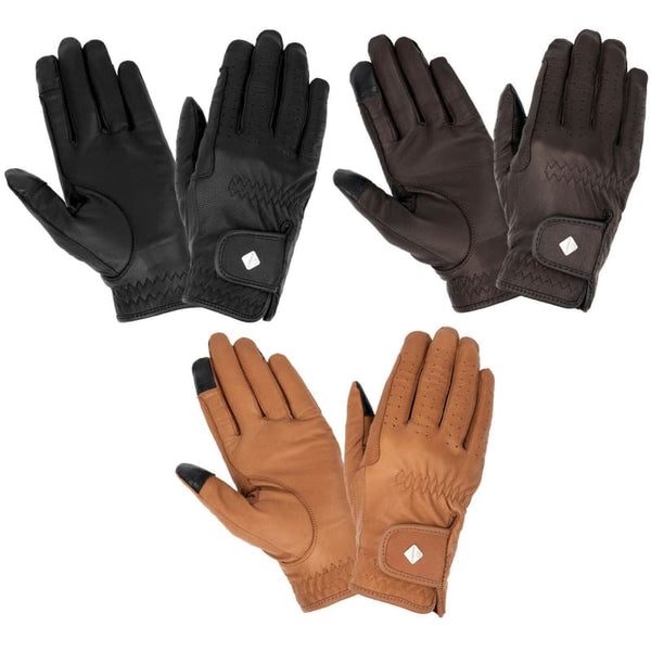 LeMieux Classic Leather Performance Soft Riding Gloves Black/Brown/Tan XS-XL