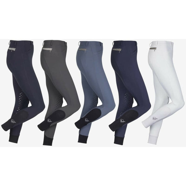 LeMieux Dynamique Silicone Knee Grip Ladies Comfy Breeches Ice/Navy/White/Grey