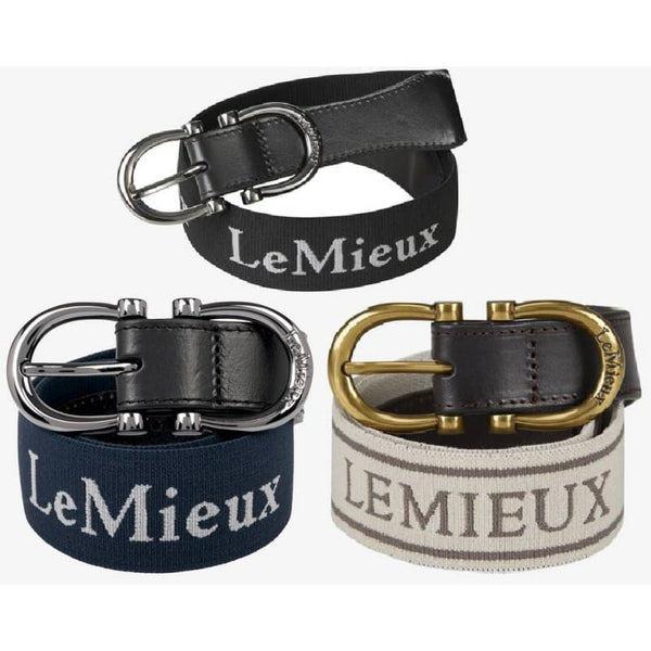 LeMieux Eddie Elasticated Belt DLink Double Buckle Branded Unisex Alpine/Conder