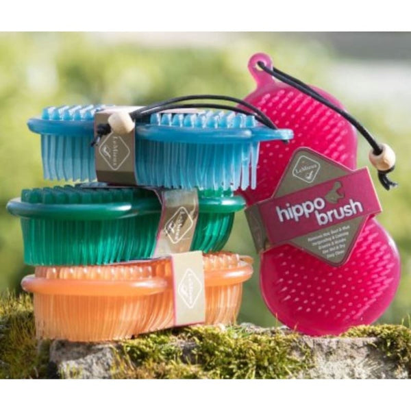 LeMieux Hippo Grooming Brush Horse Pony Dog Scrubbing Hair Dirt Pink/Blue/Green