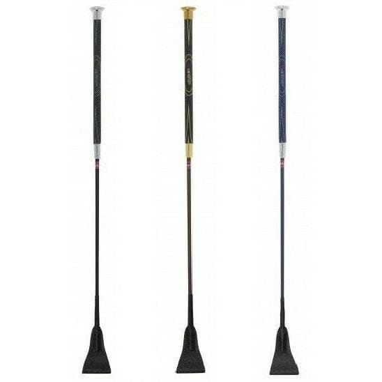 LeMieux LeGrip Jumping Whip Short Polycarbon Balance Bat Black/Brown/Navy 65cm