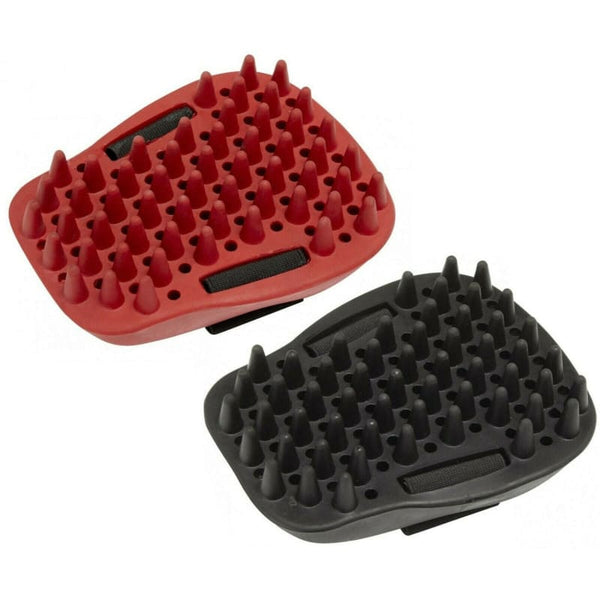 LeMieux Mouse Groomer Rubber Curry Comb Brush Detangler Horse Grooming Black/Red