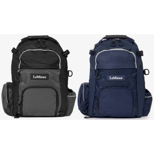 LeMieux Pro Rucksack Nylon Ring Side Storage Grooms Handy Carry Bag Black/Navy