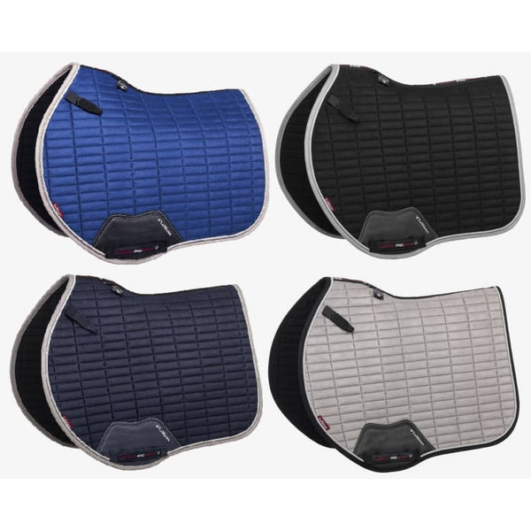 LeMieux Suede EuroJump Square Euro Jump Jumping Saddlepad Grey/Black/Blue/White