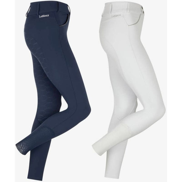 LeMieux Victoria Breeches Ladies Dressage Silicone Seat High Waist Navy/White