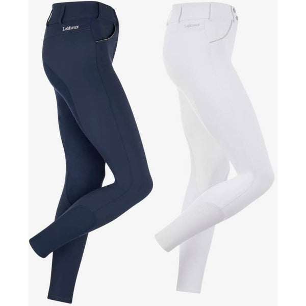 LeMieux Victoria Breeches Ladies Dressage Suede Seat High Waist Navy/White 6-18