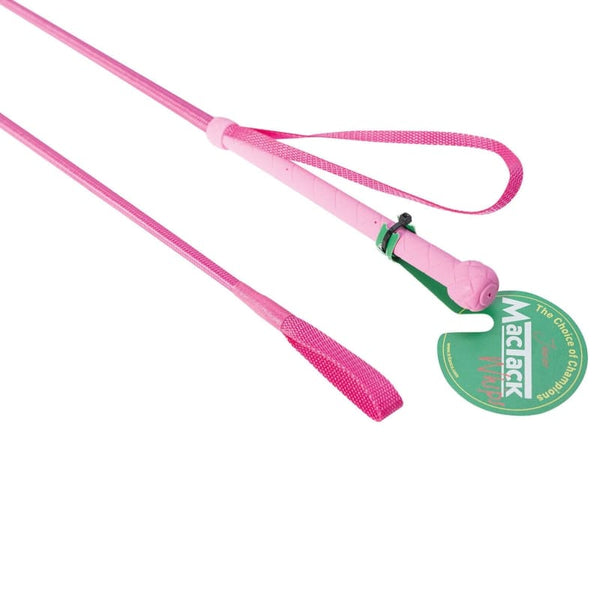 Mactack Junior Kids Childrens Short Riding Whip Crop S61 24' Neon Pink