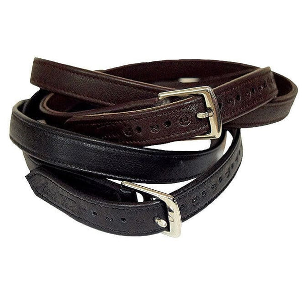 Mark Todd Bonded Stirrup Leathers Non Stretch Nylon Core Brown/Black 122cm/145cm