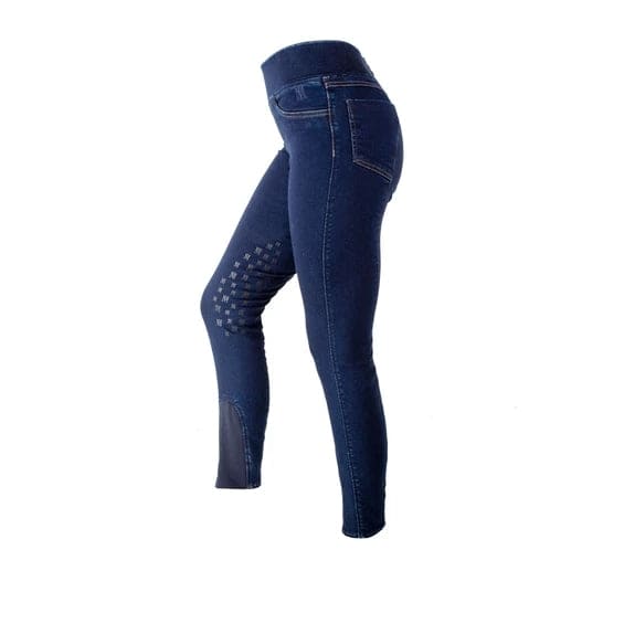 Mark Todd Ladies Denim Blue Pull On Riding Jeggings Jean Breeches XSmall-XLarge