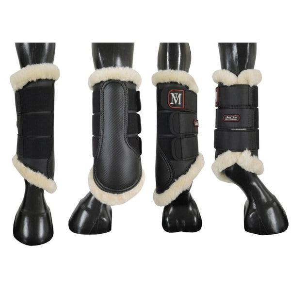 Mark Todd Pro Carbon Fleece Lined Brushing Boots Black/Natural Small-Large