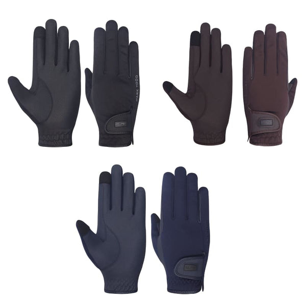 Mark Todd Softshell Warm Lightweight Soft Shell Riding Gloves Black/Brown/Navy